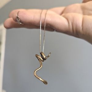 Medusa snake serpent sterling silver necklace, handmade